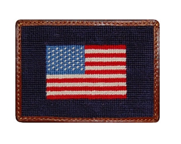 American Flag Needlepoint Wallet