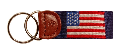 American Flag Needlepoint Fob